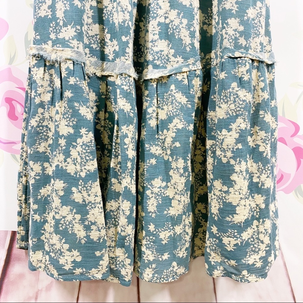 NEW Free People Ellie Floral Boho Prairie Cottagecore Tier Maxi Cotton Dress XS - Picture 9 of 15